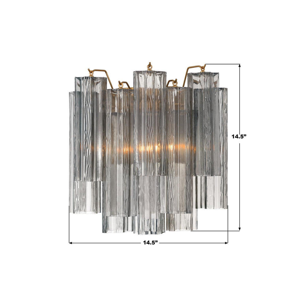 ADD-303-AG-SM Addis 2 Light Sconce | Dimensions Image