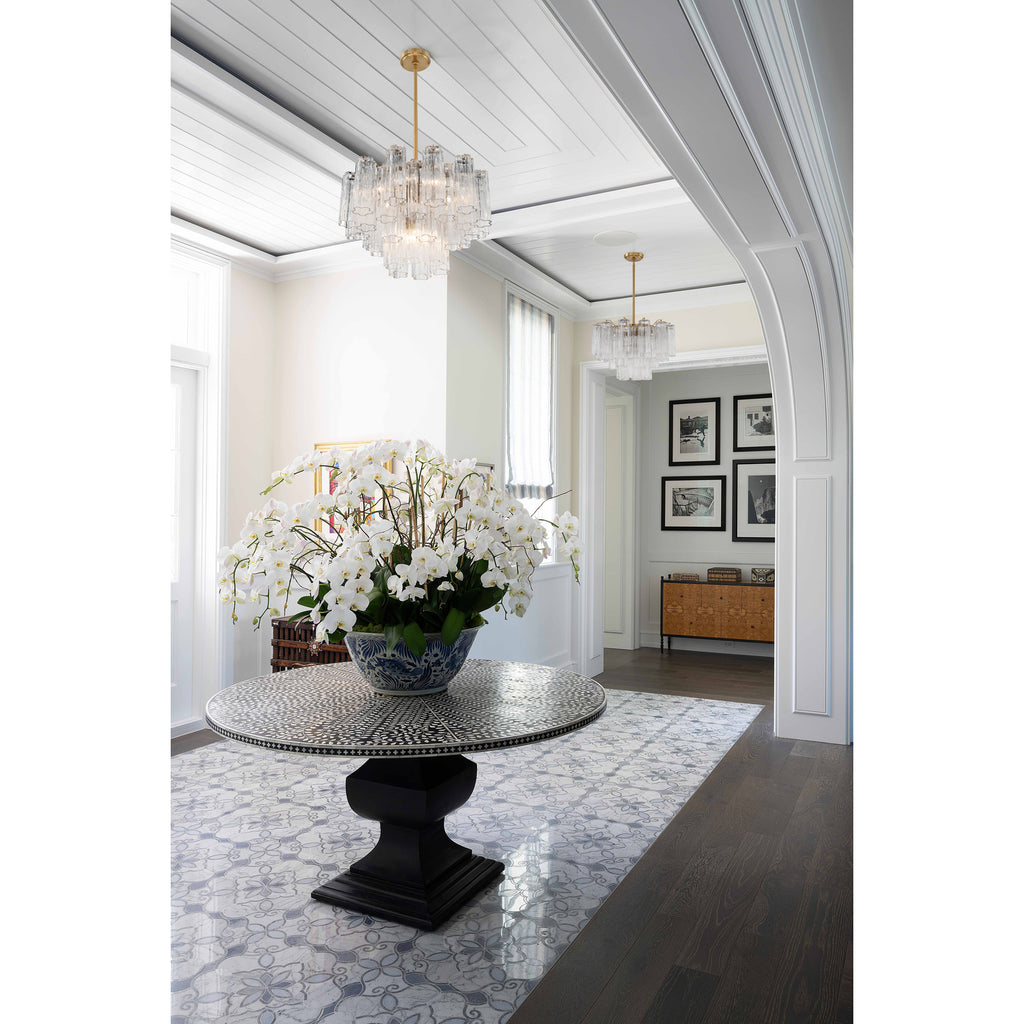 Crystorama Addis 19.75'' Chandelier in Aged Brass - Lifestyle View