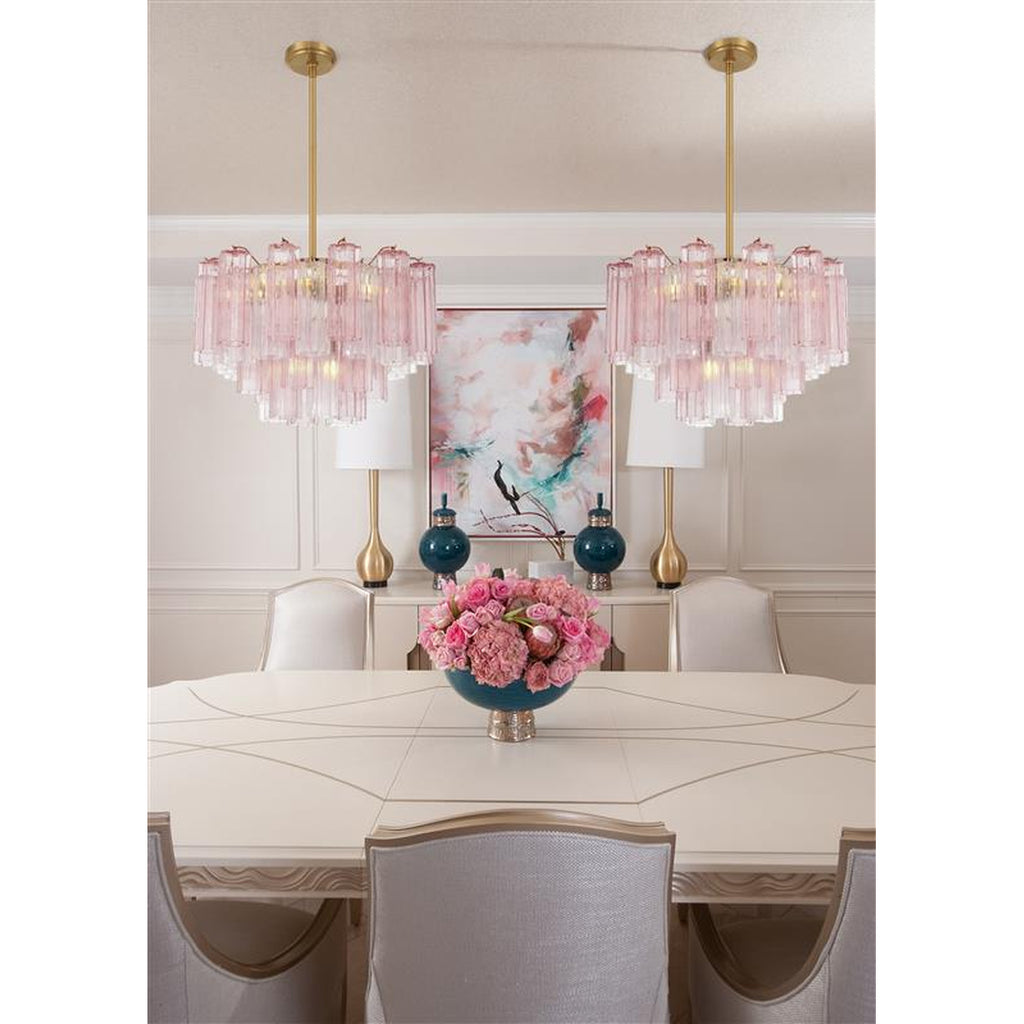 Crystorama Addis 19.75'' Chandelier in Aged Brass - Lifestyle View