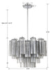 ADD-306-CH-SM Addis 6 Light Chandelier | Dimensions Image