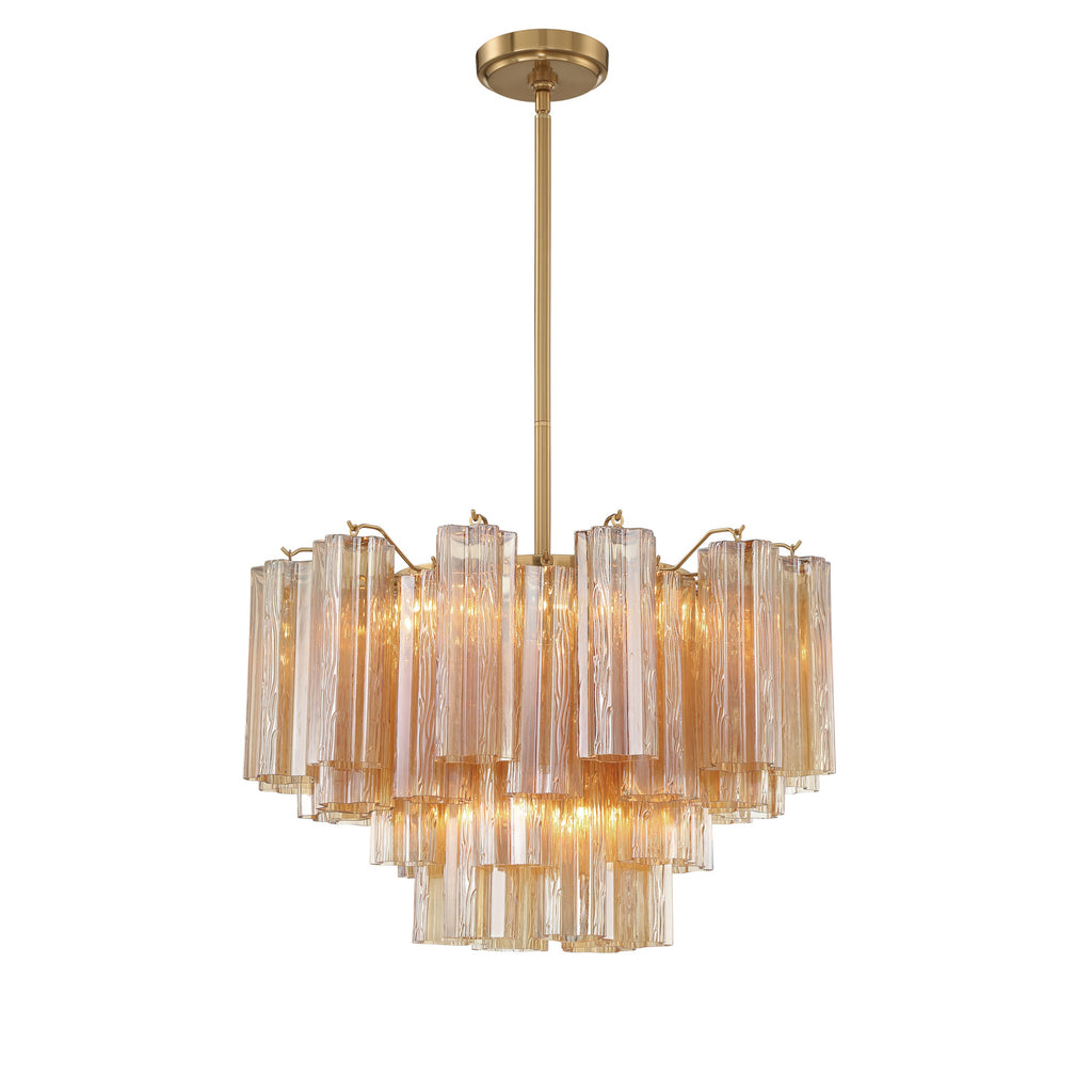Crystorama Addis 22'' Chandelier in Aged Brass - Front View