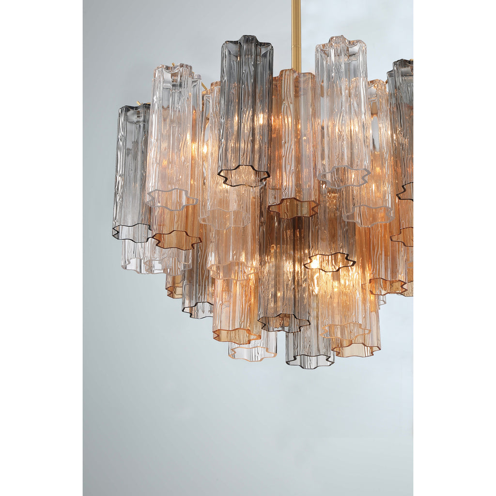 Crystorama Addis 22'' Chandelier in Aged Brass - Additional View