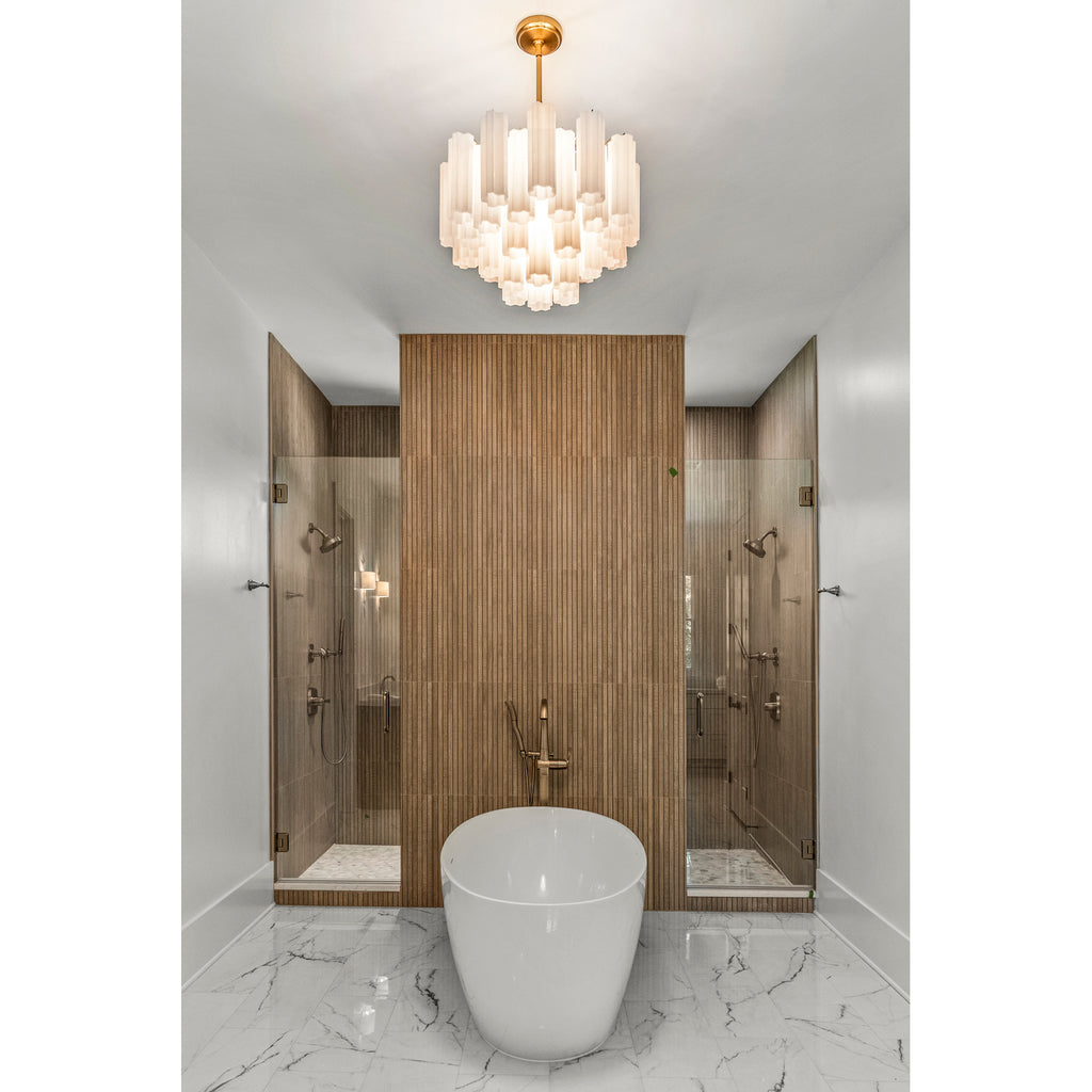 Crystorama Addis 22'' Chandelier in Aged Brass - Lifestyle View