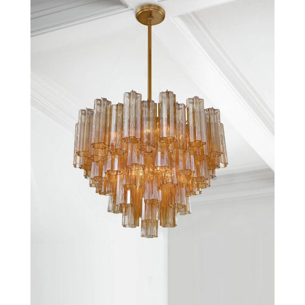Crystorama Addis 26.75'' Chandelier in Aged Brass - Lifestyle View