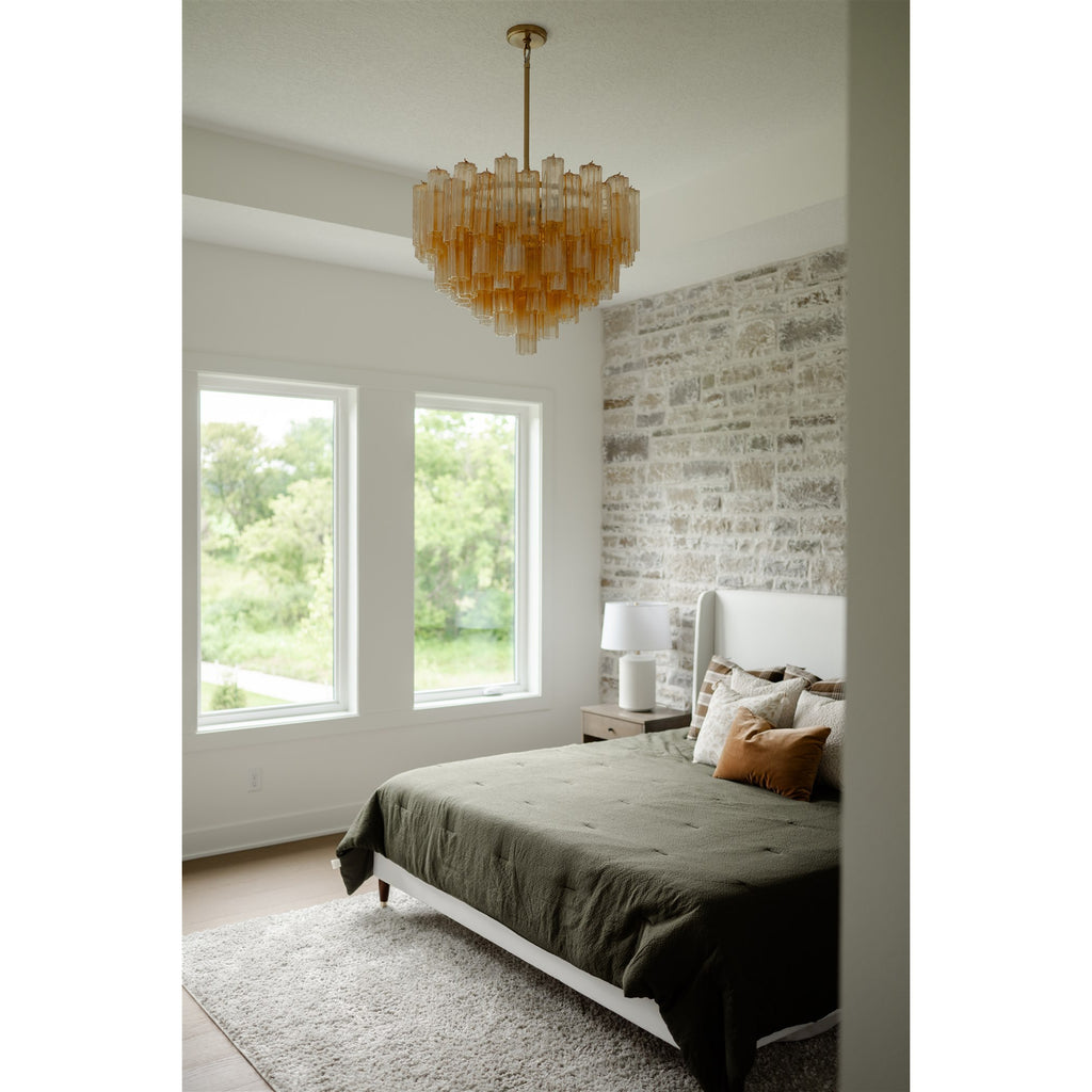 Crystorama Addis 26.75'' Chandelier in Aged Brass - Lifestyle View