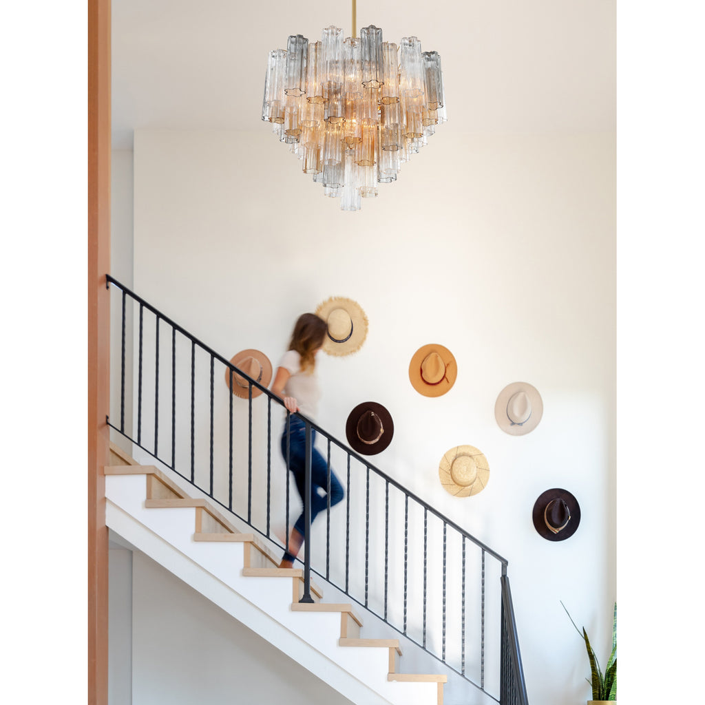 Crystorama Addis 26.75'' Chandelier in Aged Brass - Lifestyle View