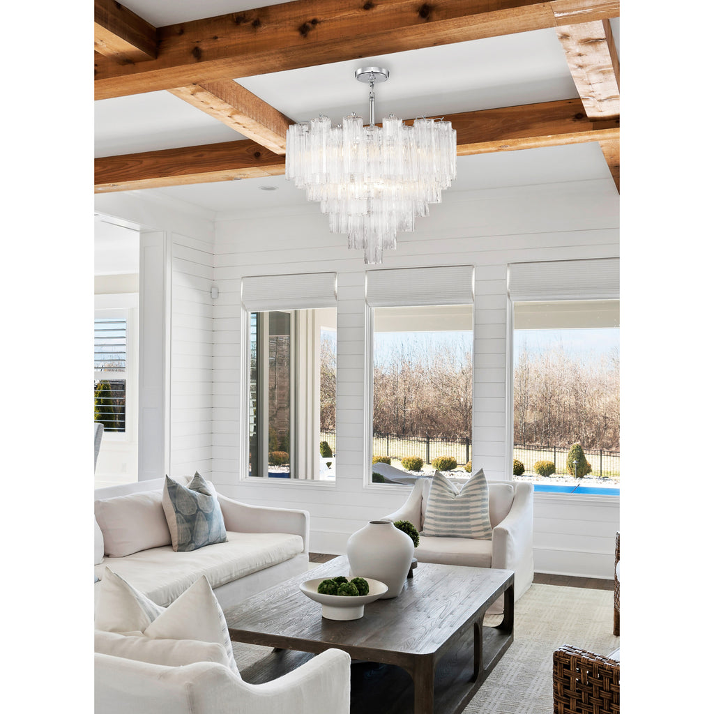 Crystorama Addis 26.75'' Chandelier in Polished Chrome - Lifestyle View