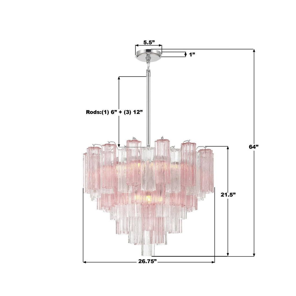 ADD-312-CH-SP Addis 26.75'' Chandelier | Dimensions Image