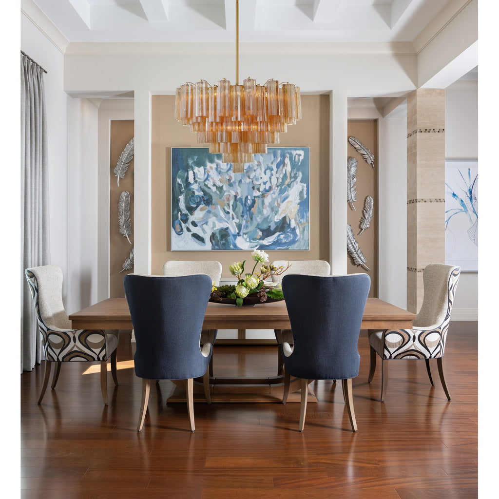 Crystorama Addis 32'' Chandelier in Aged Brass - Lifestyle View