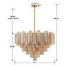 ADD-316-AG-AM Addis 16 Light Chandelier | Dimensions Image