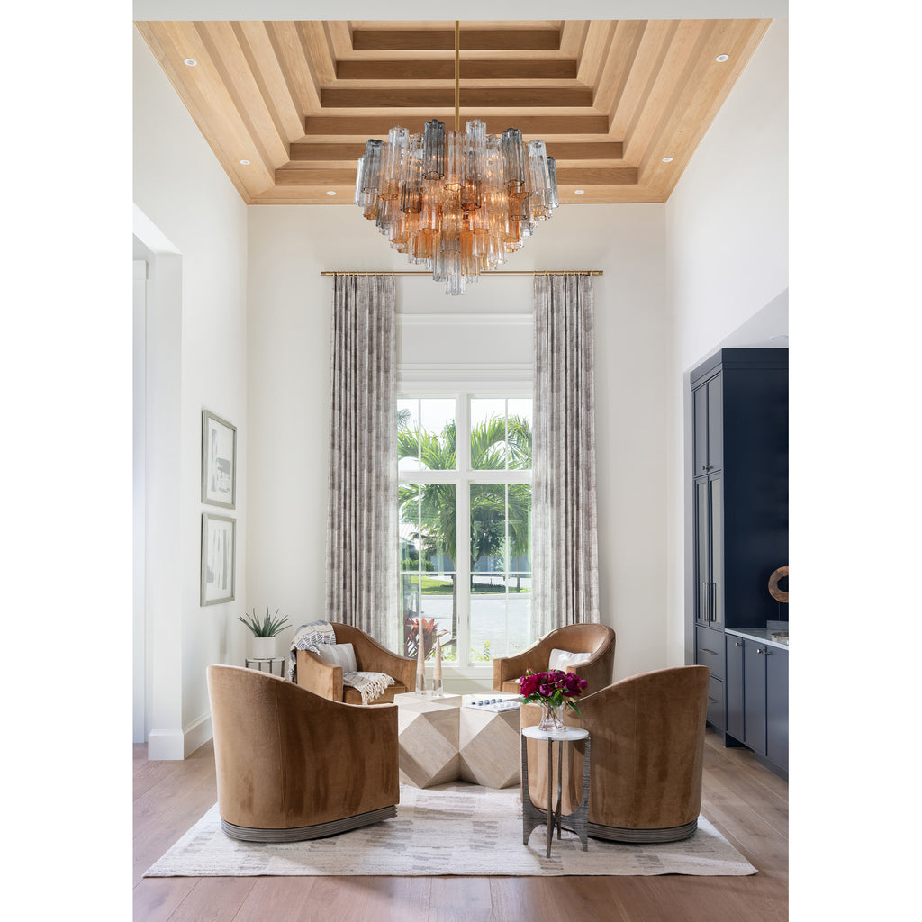 Crystorama Addis 32'' Chandelier in Aged Brass - Lifestyle View