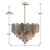 ADD-316-AG-AU Addis 16 Light Chandelier | Dimensions Image