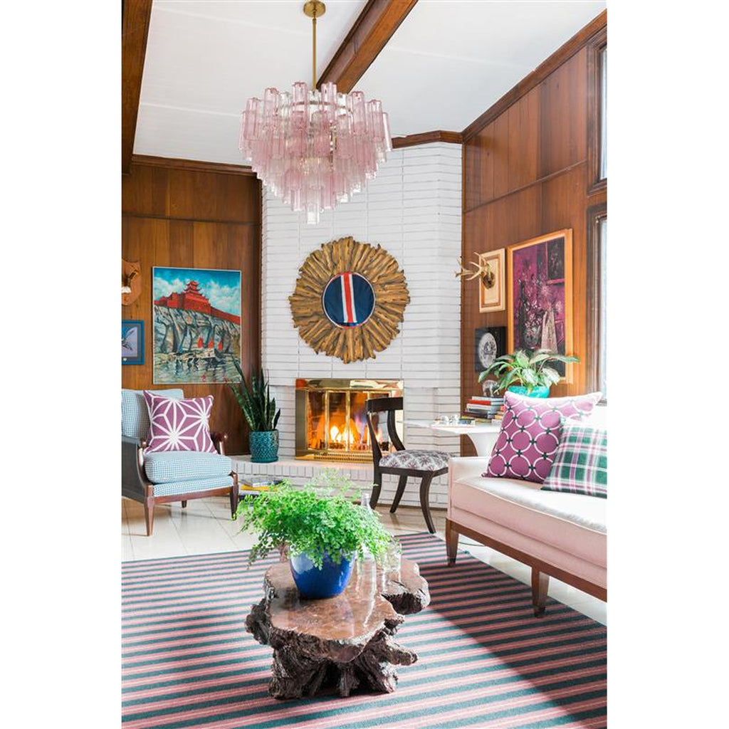 Crystorama Addis 32'' Chandelier in Aged Brass - Lifestyle View