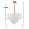 ADD-316-AG-WH Addis 16 Light Chandelier | Dimensions Image