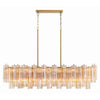 Crystorama Addis 51.75'' Linear Chandelier in Aged Brass - Front View