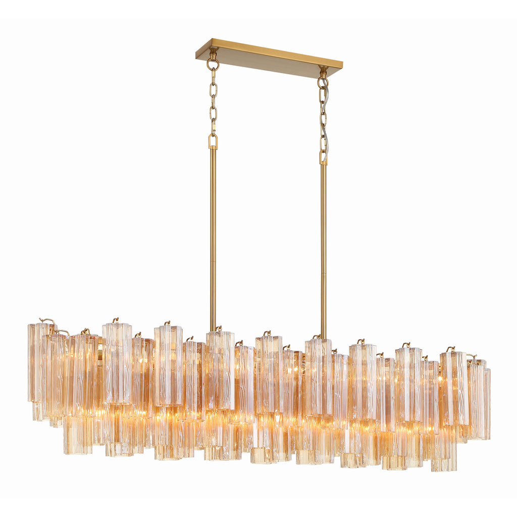 Crystorama Addis 51.75'' Linear Chandelier in Aged Brass - Additional View