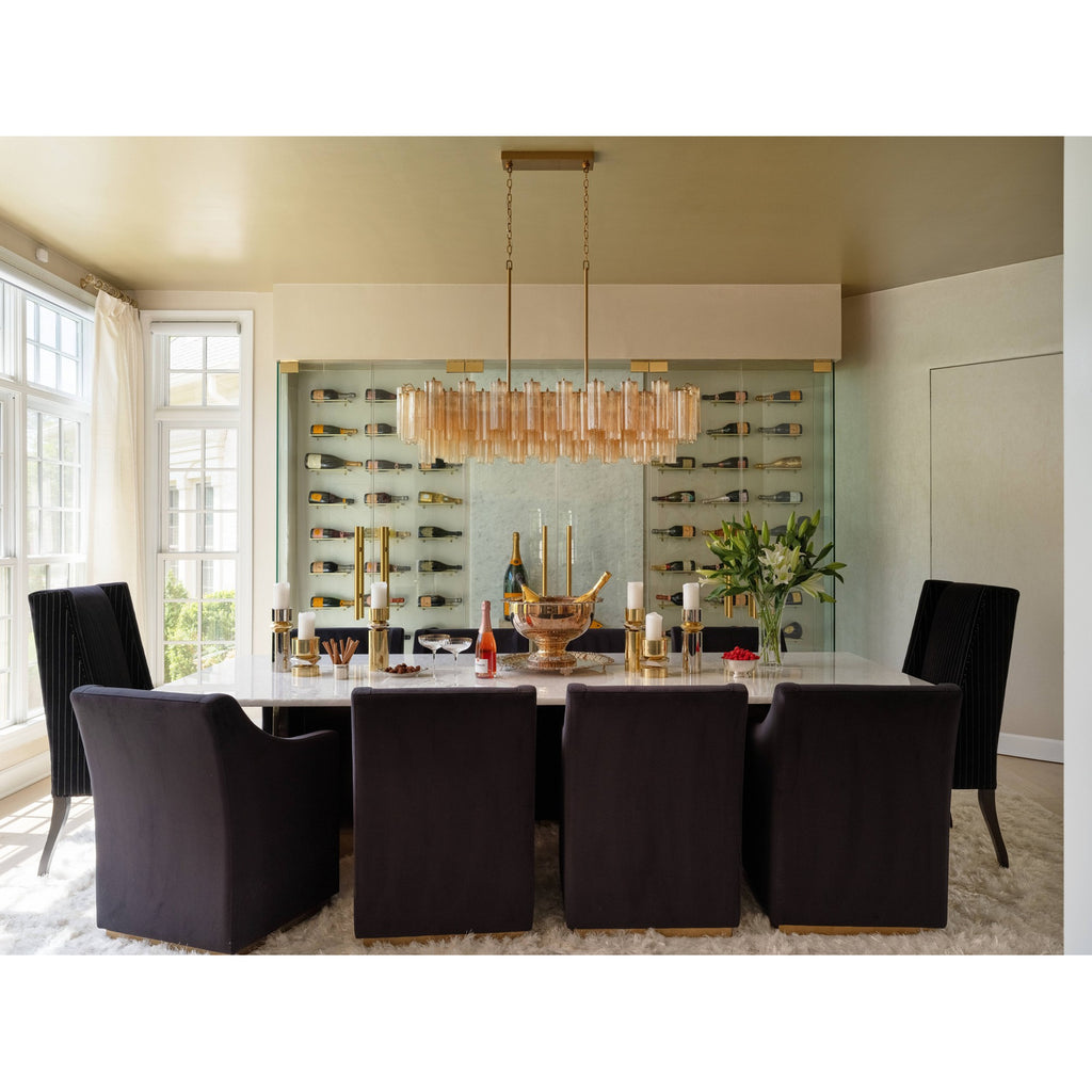 Crystorama Addis 51.75'' Linear Chandelier in Aged Brass - Lifestyle View