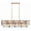 Crystorama Addis 51.75'' Linear Chandelier in Aged Brass - Front View