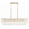 Crystorama Addis 51.75'' Linear Chandelier in Aged Brass - Front View