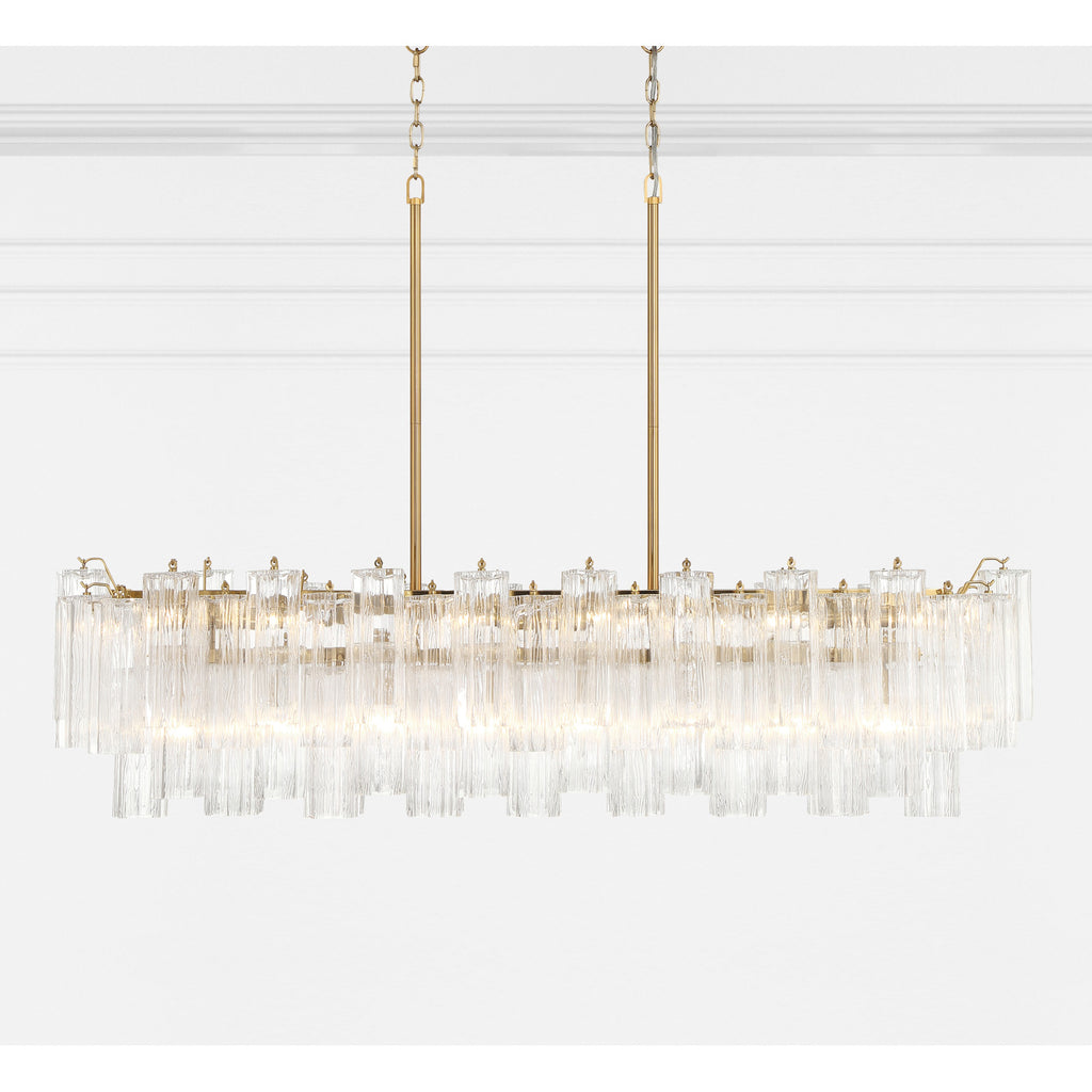 Crystorama Addis 51.75'' Linear Chandelier in Aged Brass - Additional View