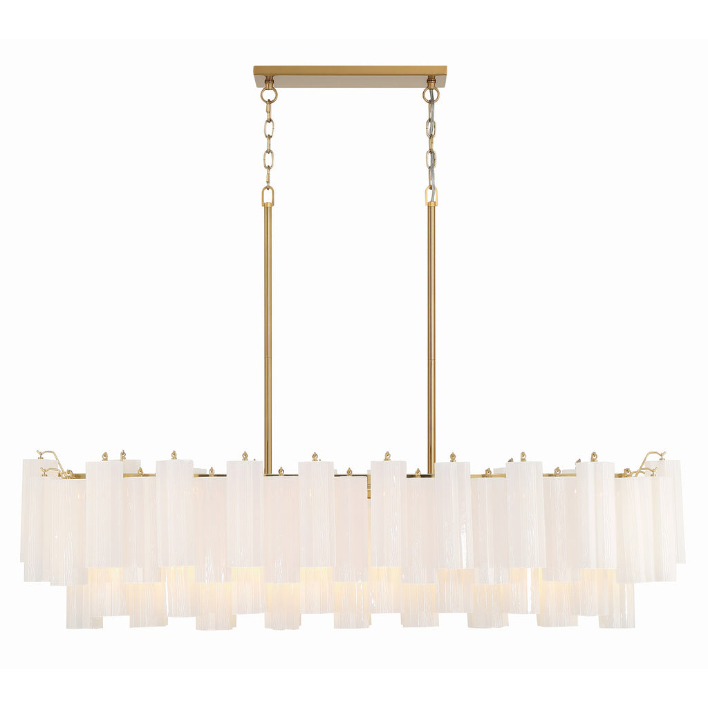 Crystorama Addis 51.75'' Linear Chandelier in Aged Brass - Front View