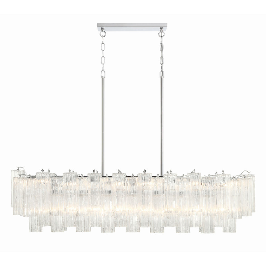Crystorama Addis 51.75'' Linear Chandelier in Polished Chrome - Front View