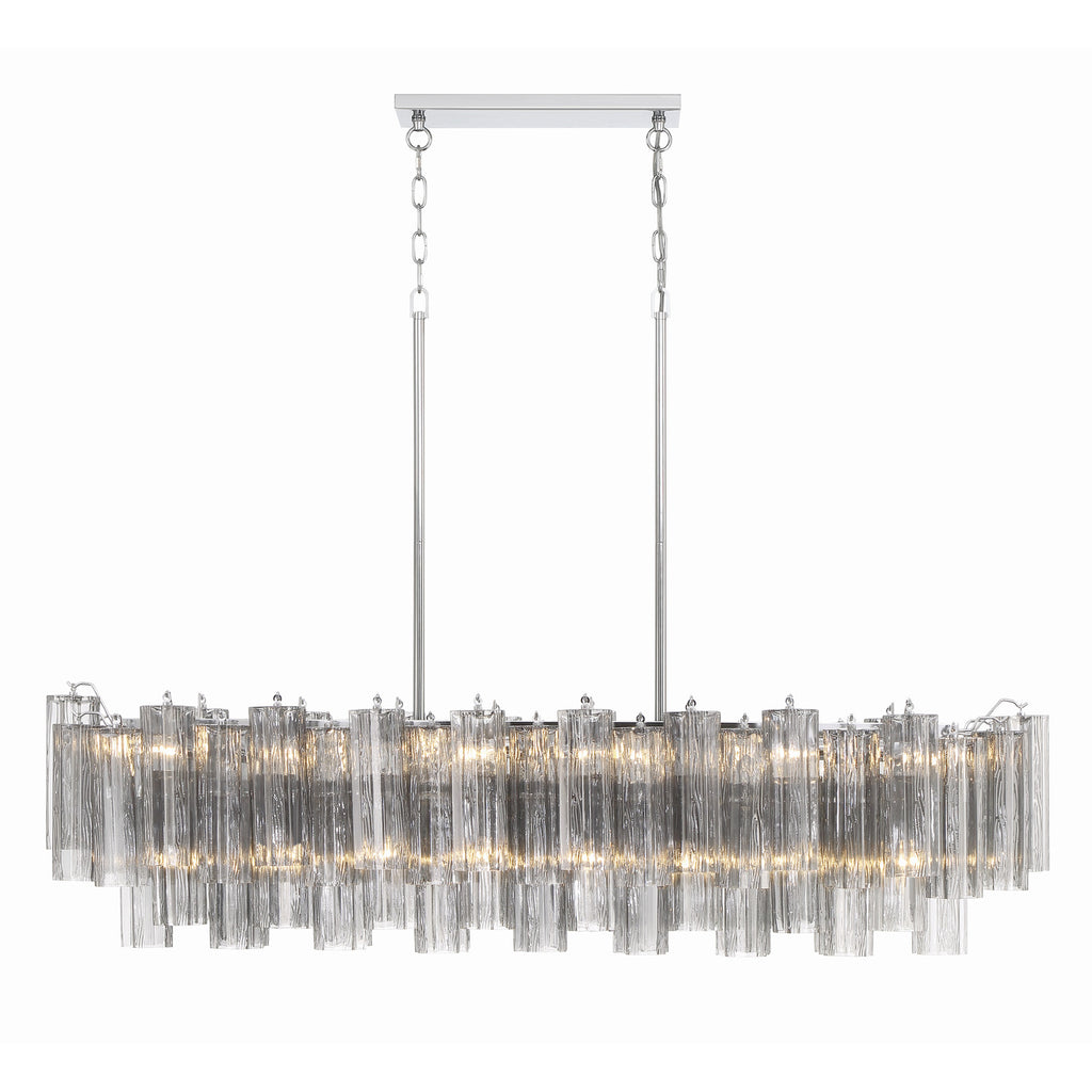 Crystorama Addis 51.75'' Linear Chandelier in Polished Chrome - Front View