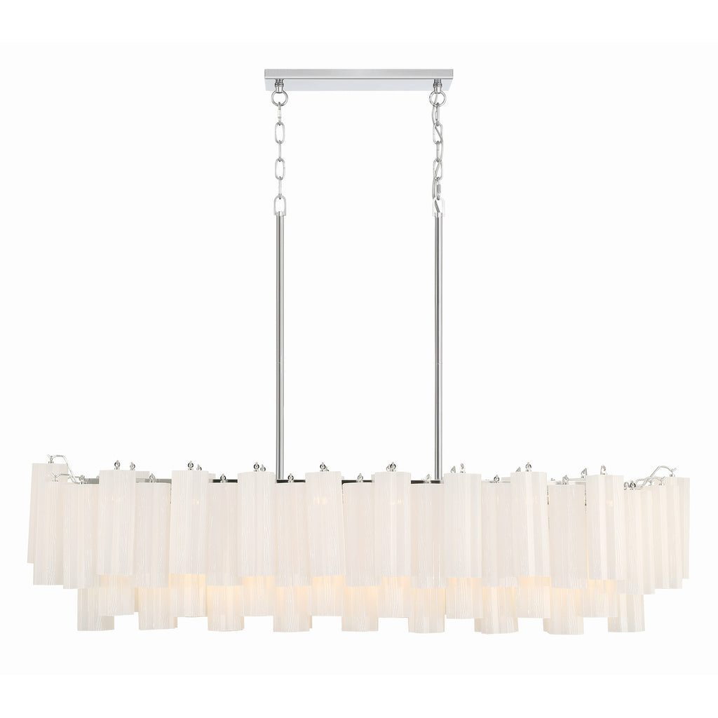 Crystorama Addis 51.75'' Linear Chandelier in Polished Chrome - Front View