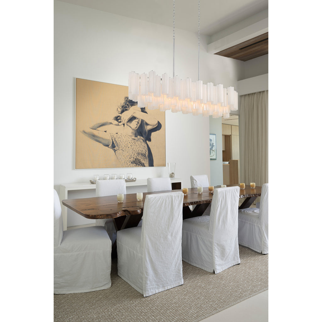 Crystorama Addis 51.75'' Linear Chandelier in Polished Chrome - Lifestyle View