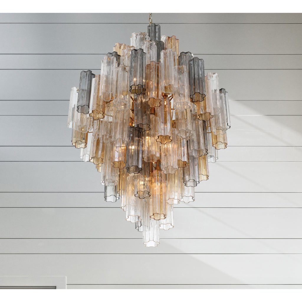 Crystorama Addis 31.5'' Chandelier in Aged Brass - Lifestyle View