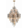 Crystorama Addis 31.5'' Chandelier in Aged Brass - Front View