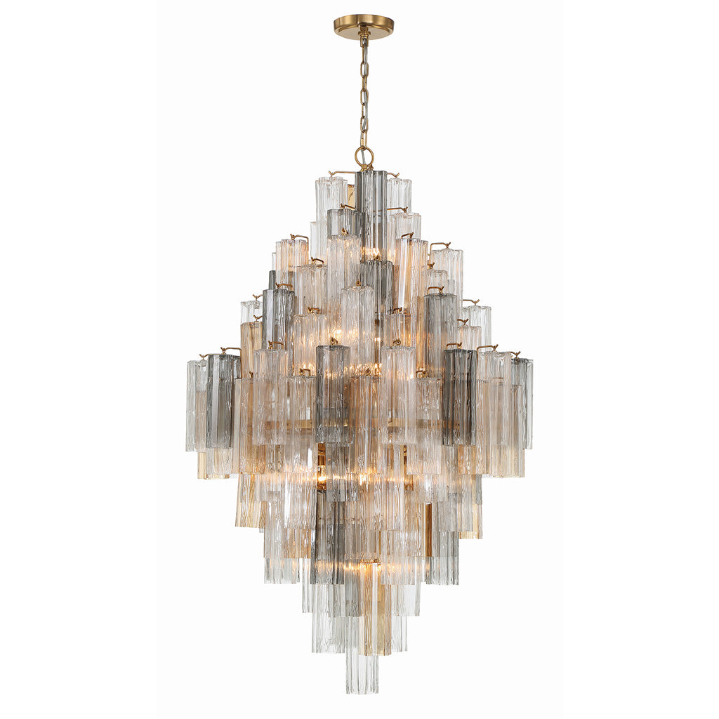 Crystorama Addis 31.5'' Chandelier in Aged Brass - Front View