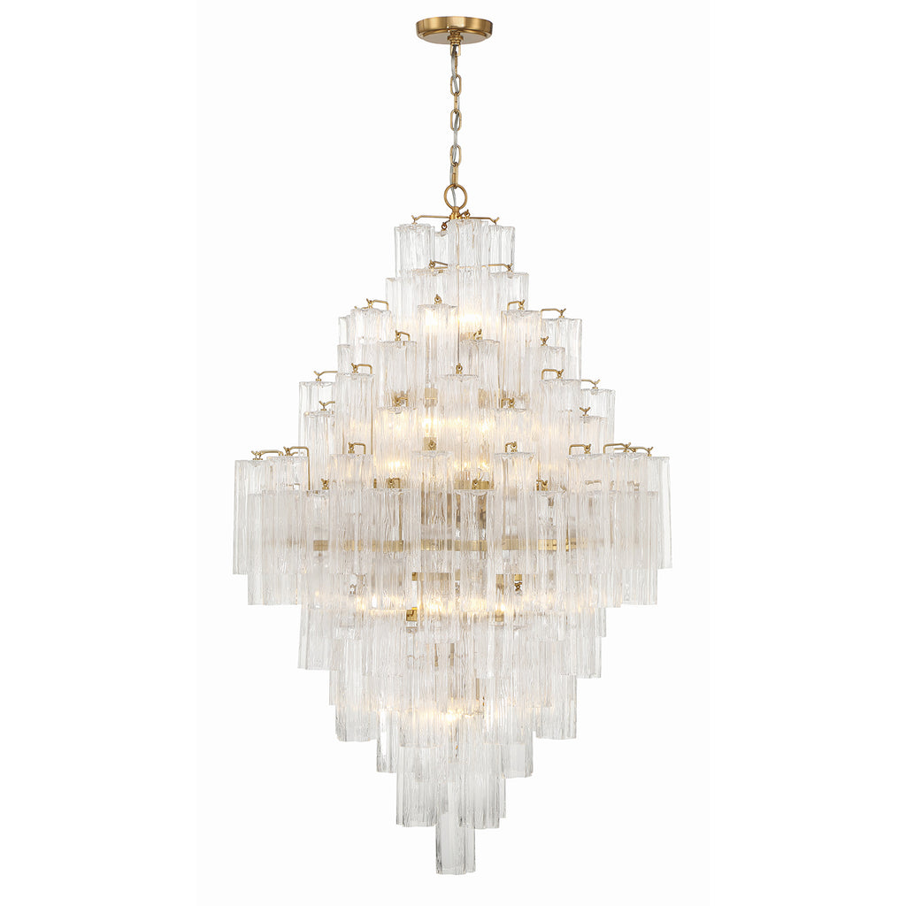 Crystorama Addis 31.5'' Chandelier in Aged Brass - Front View