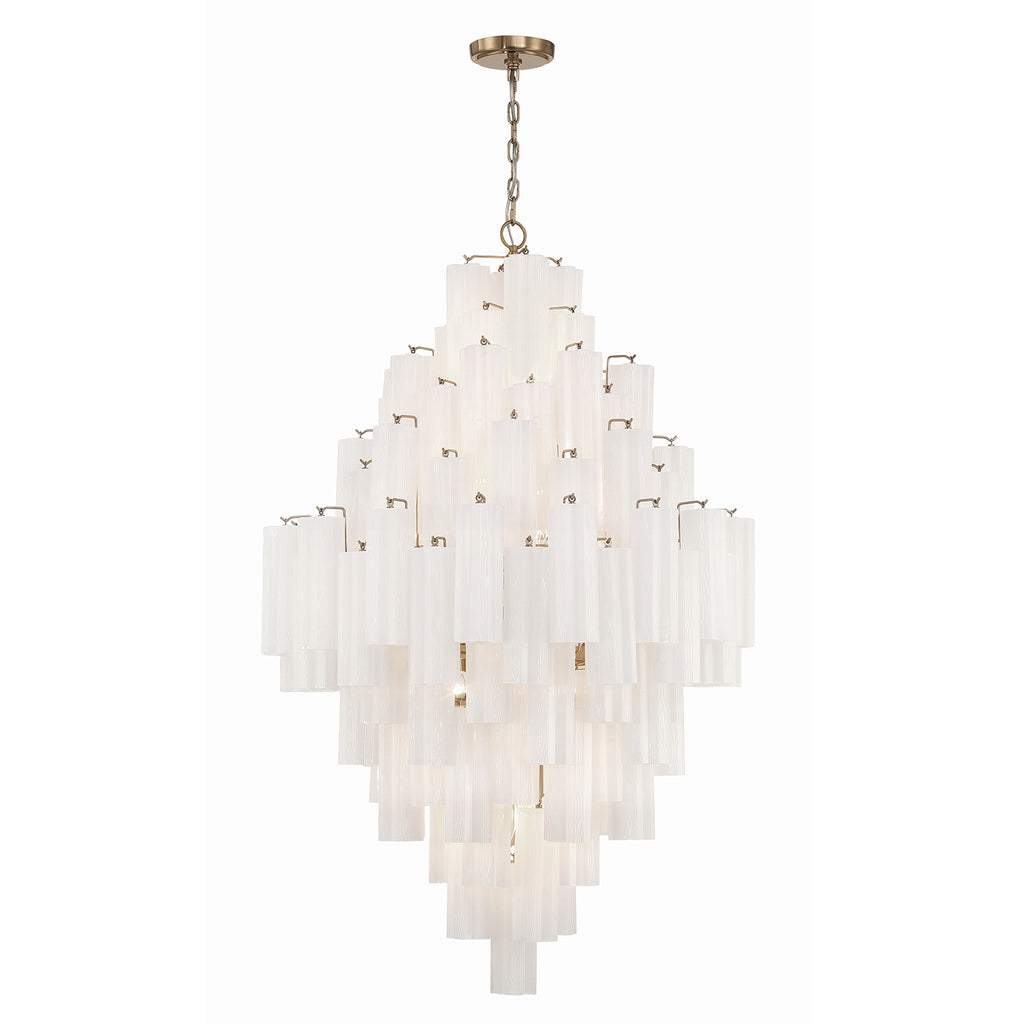 Crystorama Addis 31.5'' Chandelier in Aged Brass - Front View