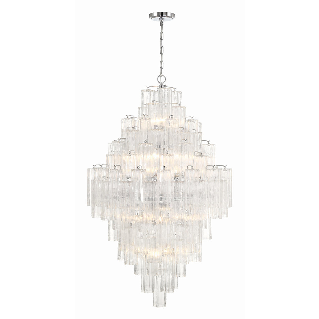 Crystorama Addis 31.5'' Chandelier in Polished Chrome - Front View