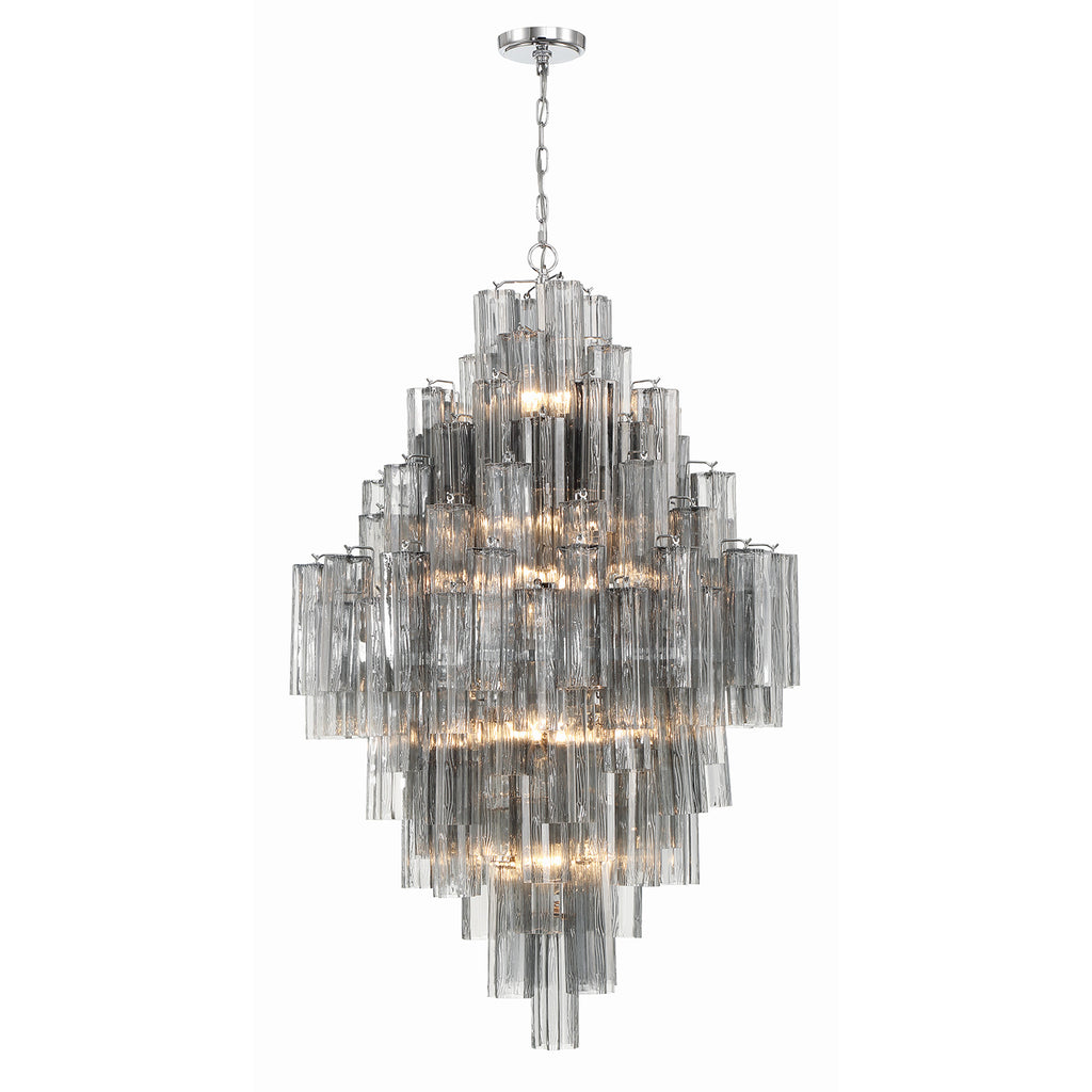 Crystorama Addis 31.5'' Chandelier in Polished Chrome - Front View