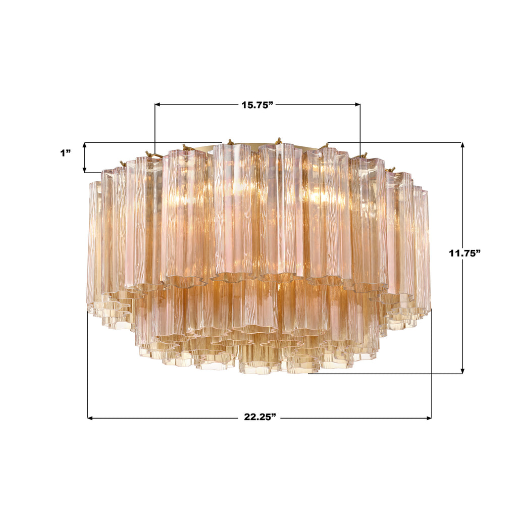 ADD-321-AG-AM Addis 22.25'' Flush Mount | Dimensions Image