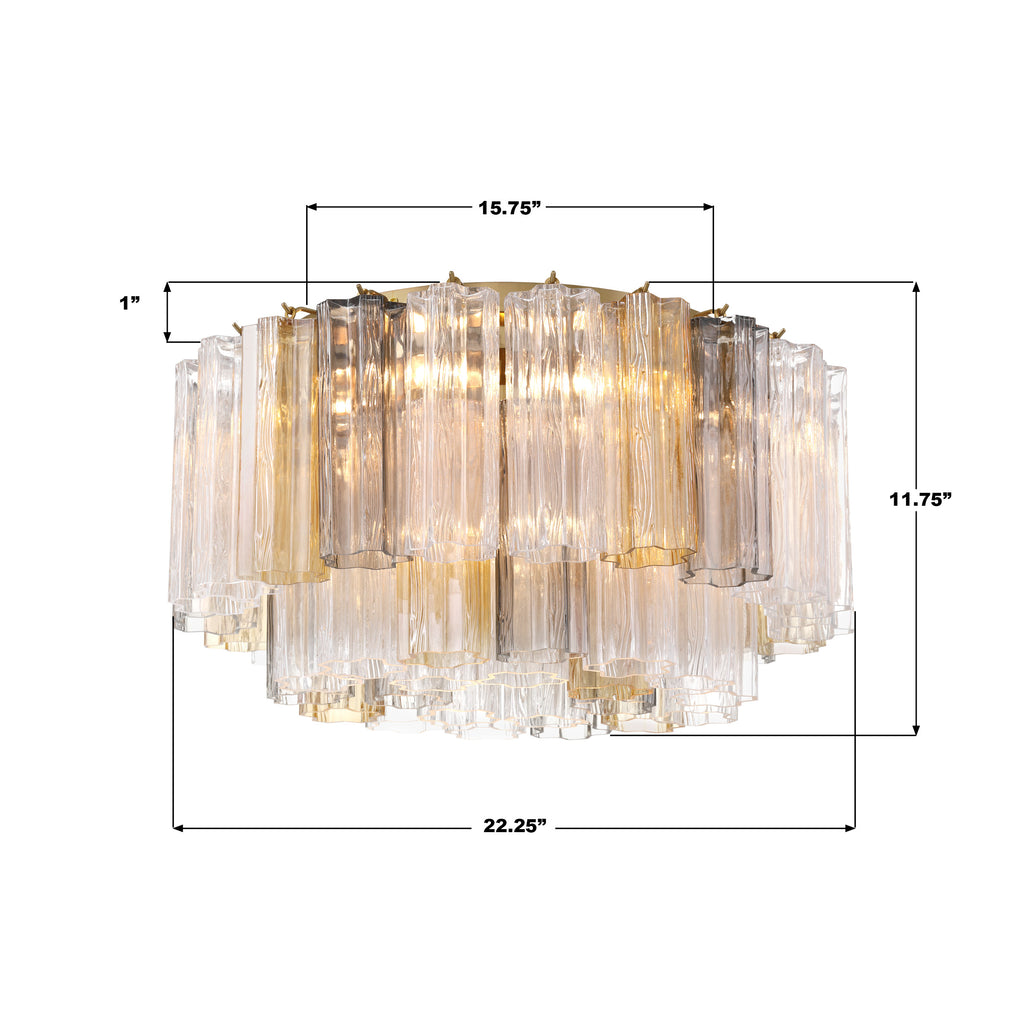ADD-321-AG-AU Addis 22.25'' Flush Mount | Dimensions Image