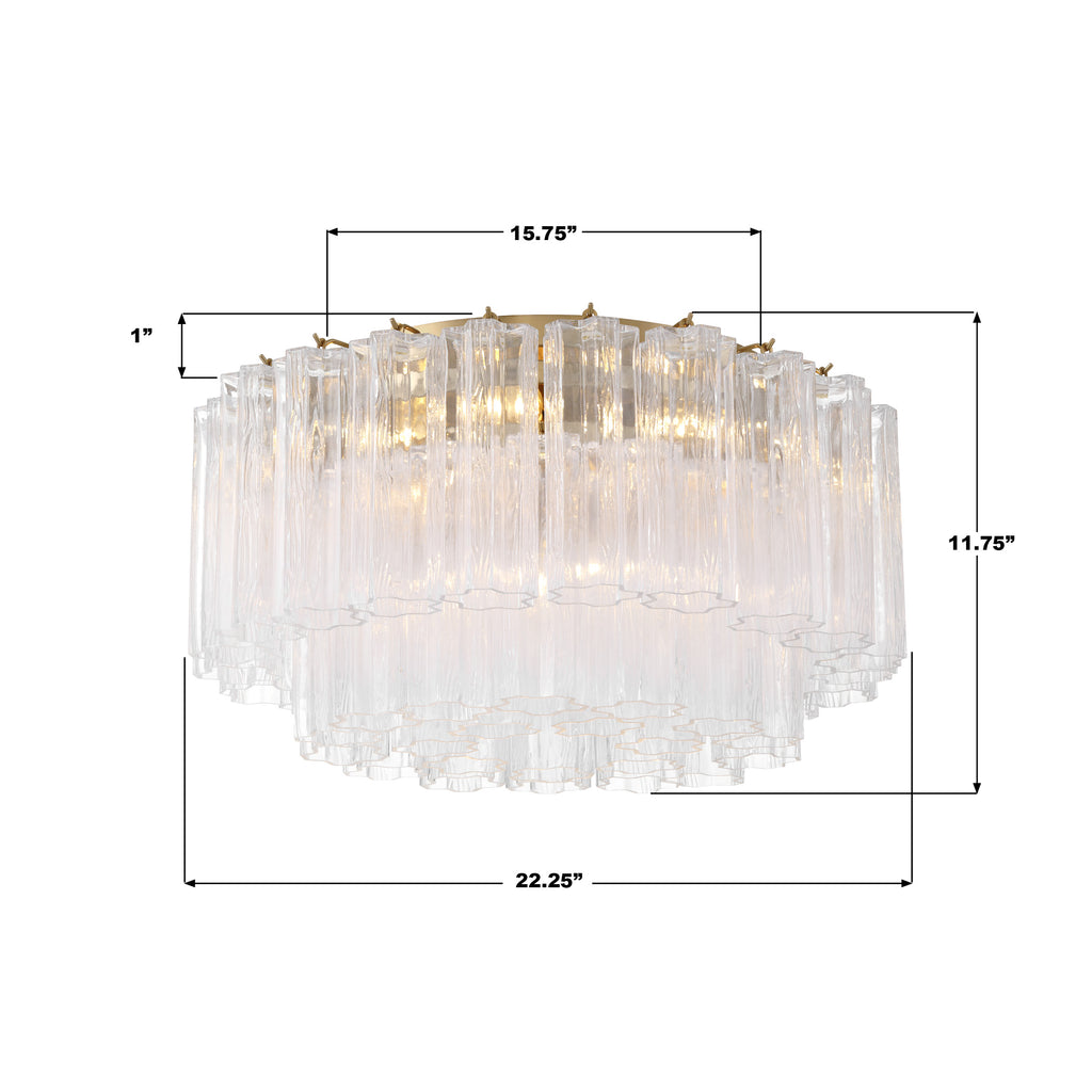 ADD-321-AG-CL Addis 22.25'' Flush Mount | Dimensions Image
