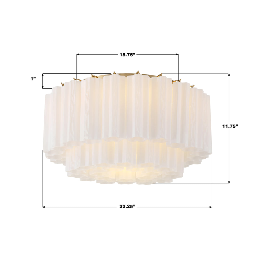 ADD-321-AG-WH Addis 22.25'' Flush Mount | Dimensions Image