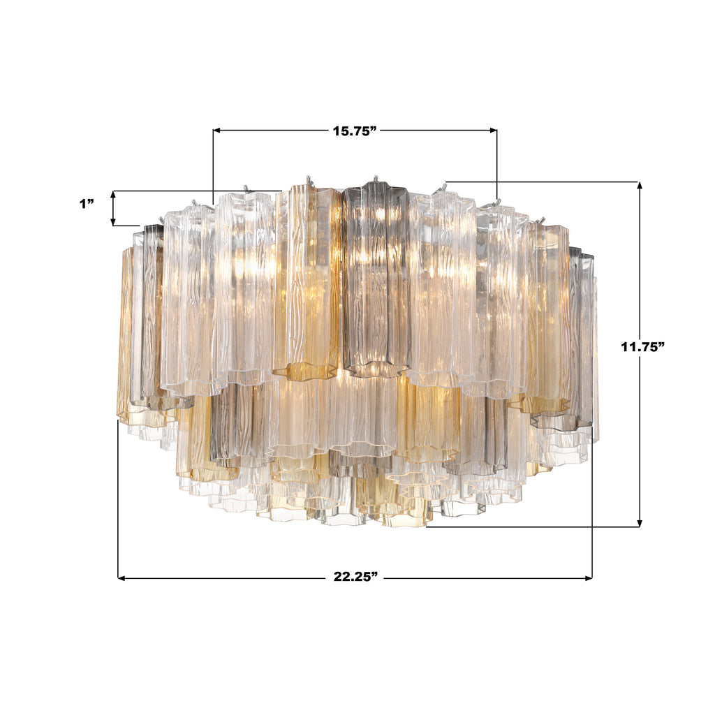 ADD-321-CH-AU Addis 22.25'' Flush Mount | Dimensions Image