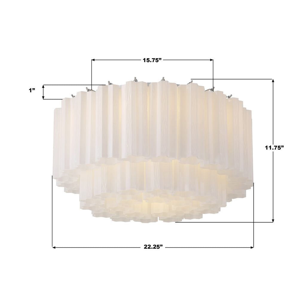 ADD-321-CH-WH Addis 22.25'' Flush Mount | Dimensions Image