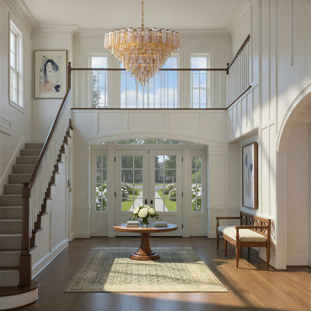 ADD-327-AG-AM Addis 49'' Chandelier | Lifestyle Image