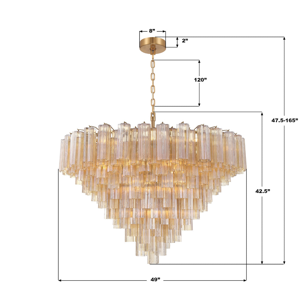 ADD-327-AG-AM Addis 49'' Chandelier | Dimensions Image