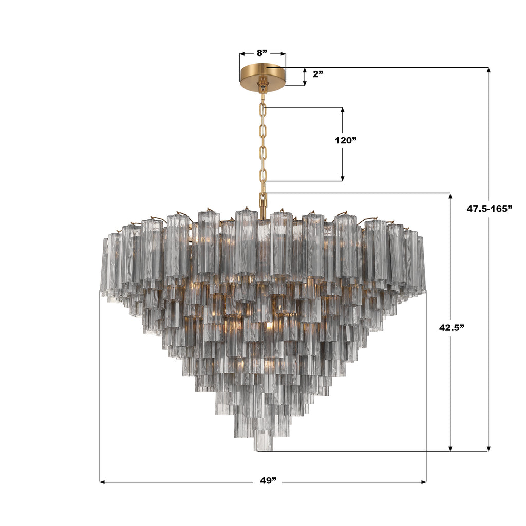 ADD-327-AG-SM Addis 49'' Chandelier | Dimensions Image