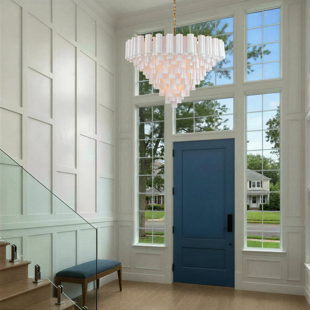 ADD-327-AG-WH Addis 49'' Chandelier | Lifestyle Image