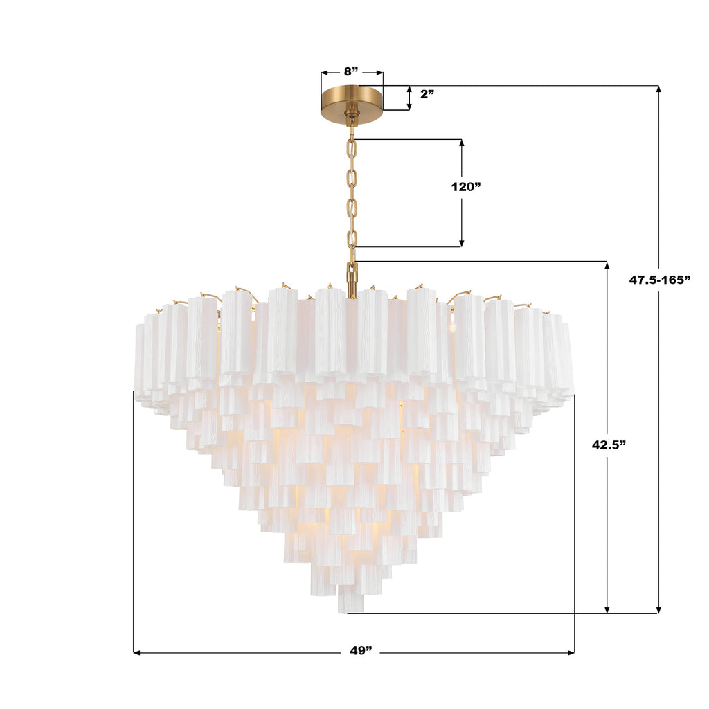 ADD-327-AG-WH Addis 49'' Chandelier | Dimensions Image