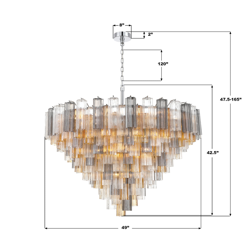 ADD-327-CH-AU Addis 49'' Chandelier | Dimensions Image