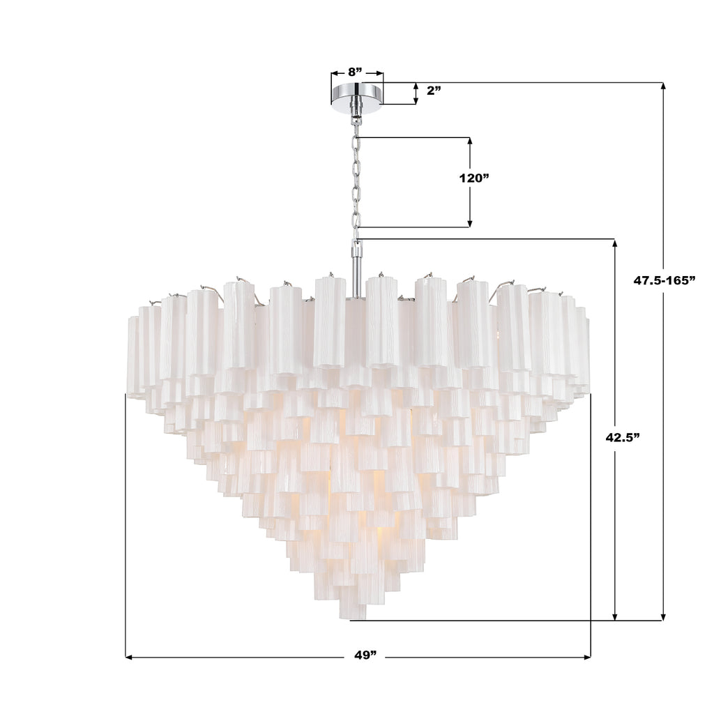 ADD-327-CH-WH Addis 49'' Chandelier | Dimensions Image