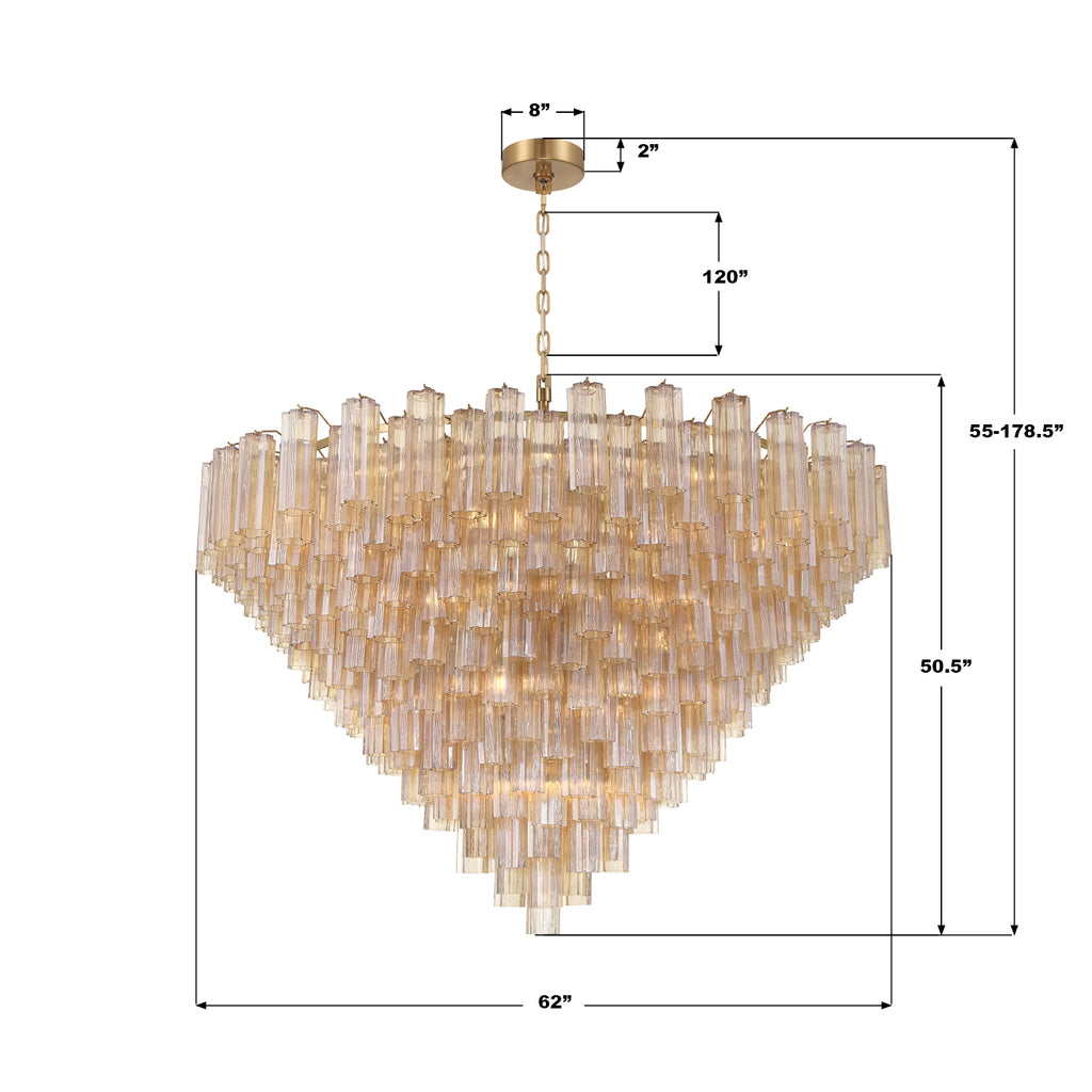 ADD-329-AG-AM Addis 62'' Chandelier | Dimensions Image